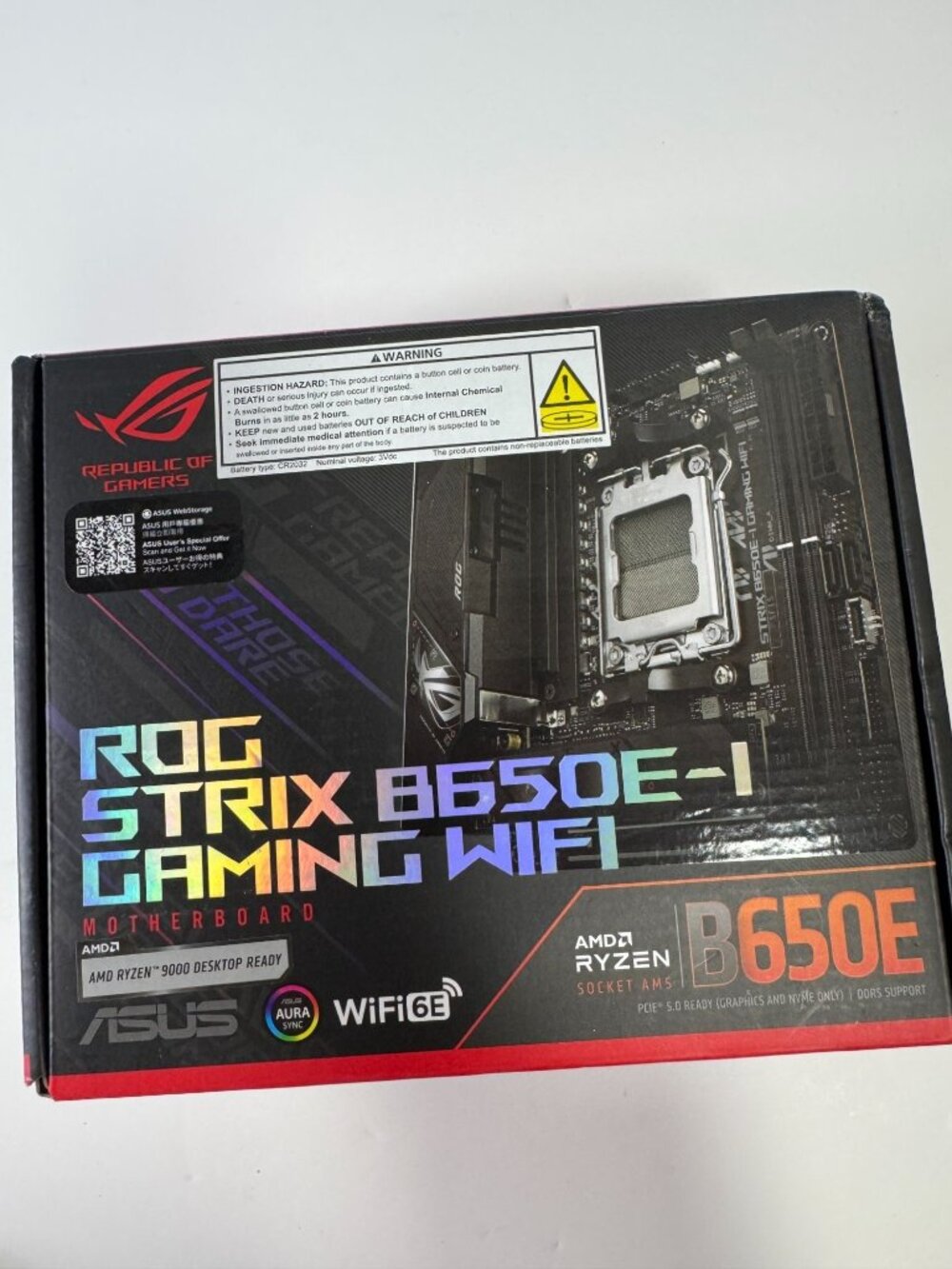 ROG Strix B650E-I Gaming WiFi Motherboard AMD Ryzen AM5 PCIe 5.0 DDR5 Aura Sync